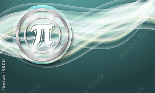 Vector abstract background with waves and pi symbol