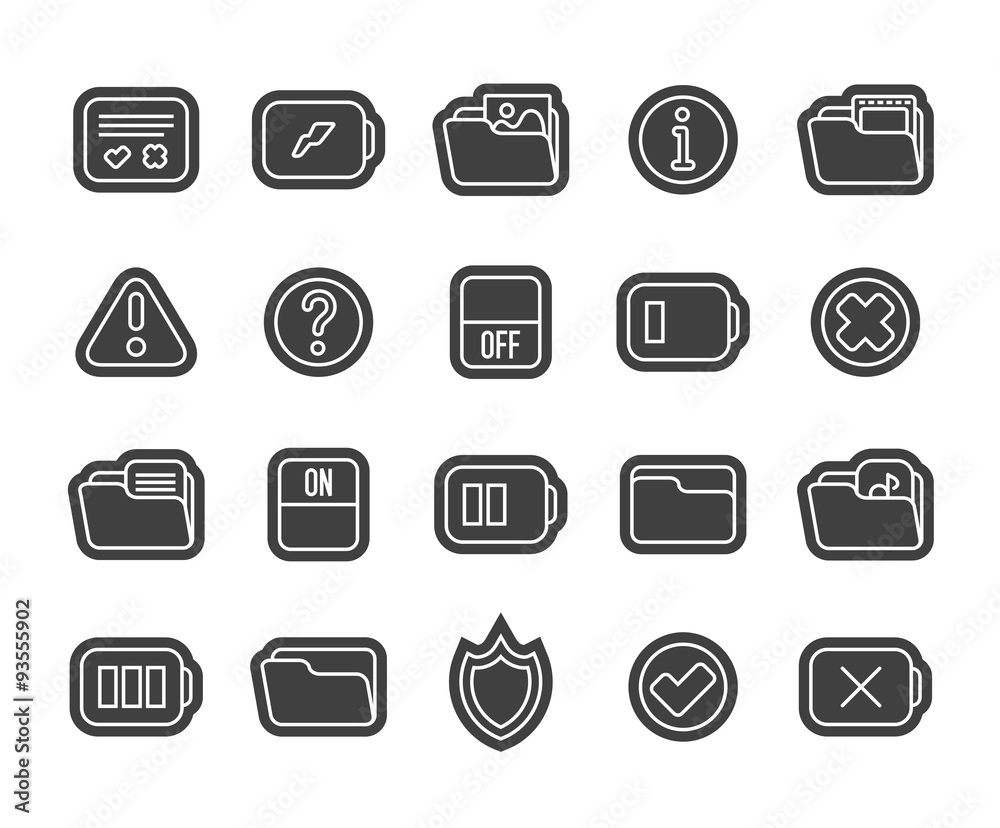 Outline icons thin flat design, modern line stroke style Outline icons thin flat design, modern line stroke style