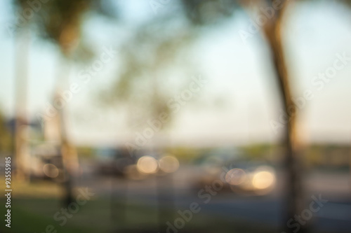 Obraz na płótnie Blurred background photo.Cityscape bokeh. Defocused abstract city.Background out of focus.Can use as wallpaper, design. Summer blurry city backdrop.Travel out of focus photos. Fairy defocused photos. w salonie