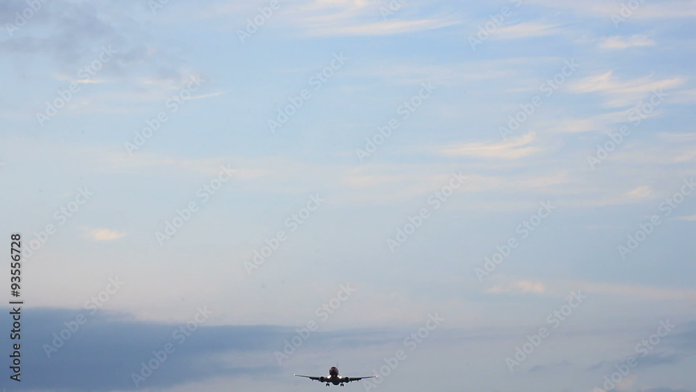 Airplane landing at Schiphol Airport. Airplane landing at Schiphol Airport.