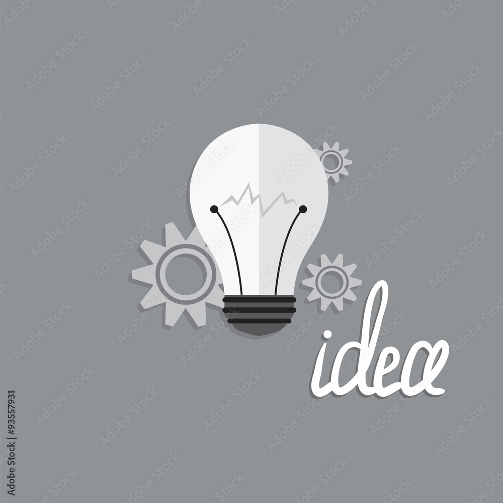 Lamp and gear . Idea. Infographics vector . Lamp and gear . Idea. Infographics vector .
