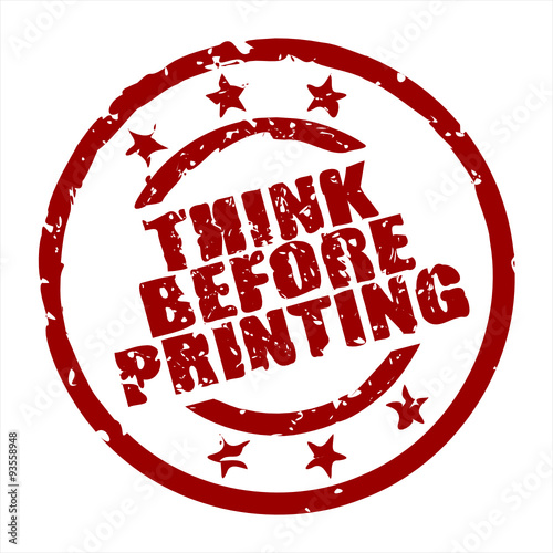 stempel think before printing I