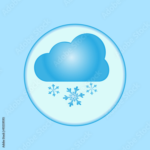vector icon forecast weather conditions, cloud with snow or snowfall