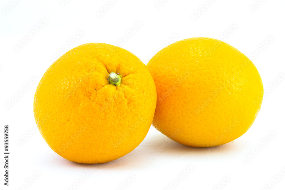 Pair of oranges on white background Pair of oranges on white background