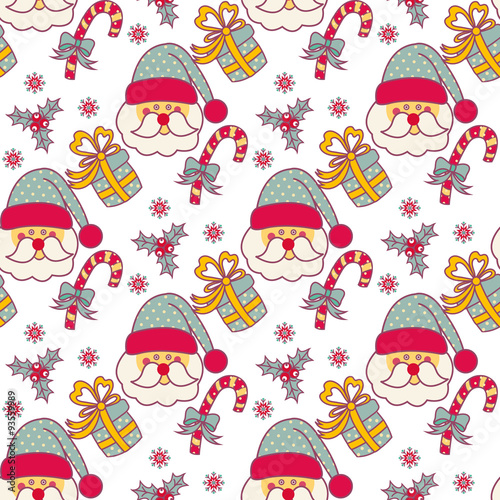 Seamless pattern with Christmas objects