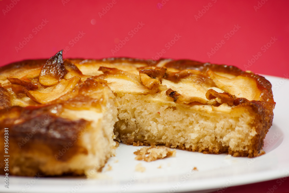 Apple pie on a white plate Apple pie on a white plate