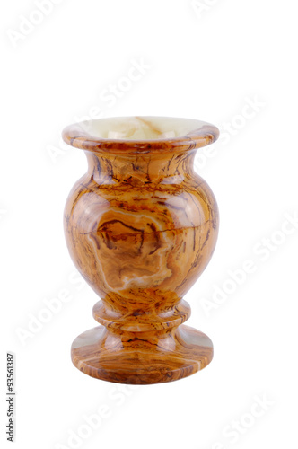 jasper stone vase isolated on a white background