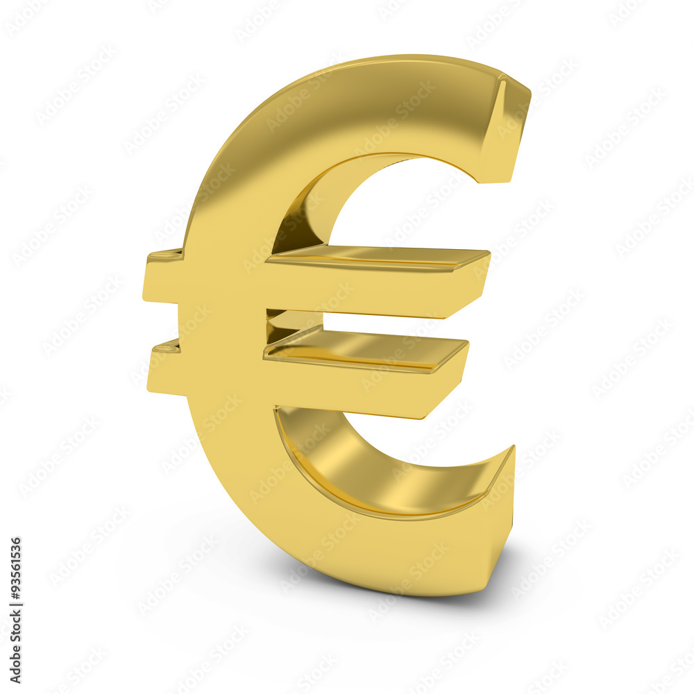 Shiny Gold Euro Symbol Isolated on White Background Shiny Gold Euro Symbol Isolated on White Background