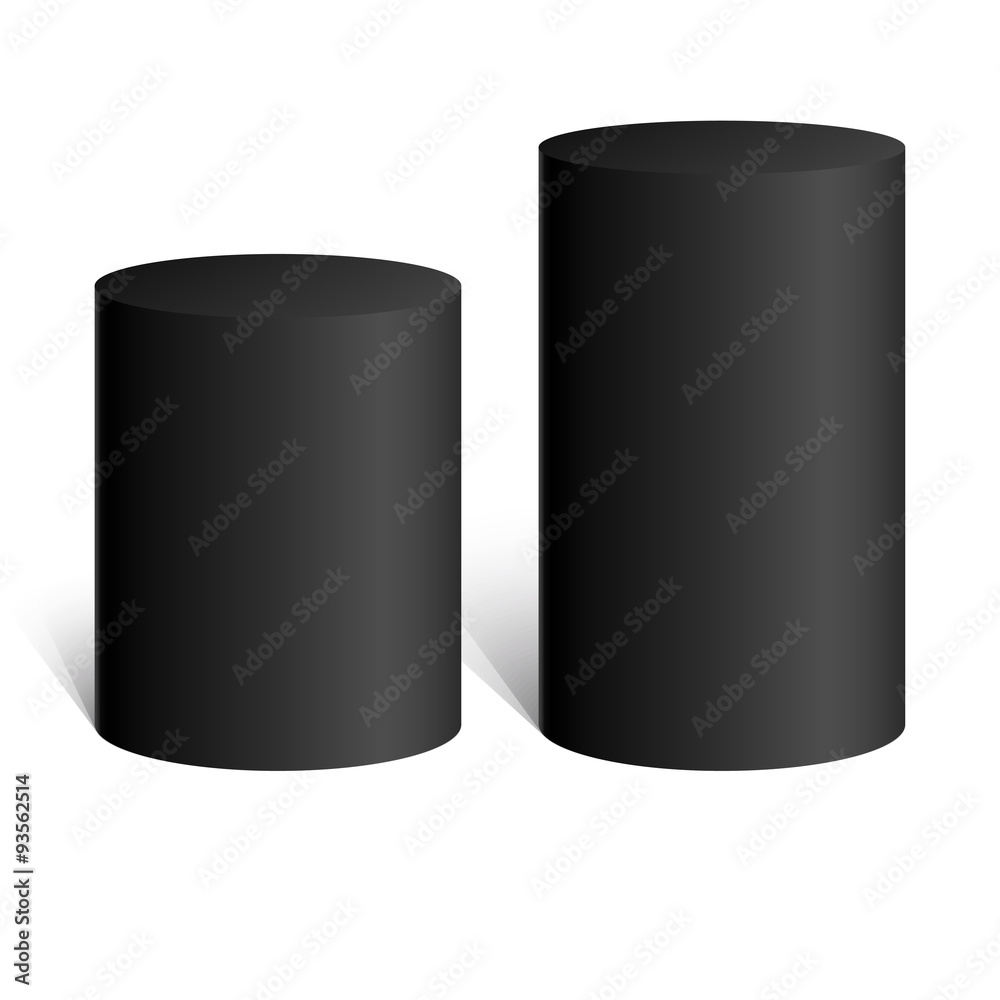 Black cylinder. 3D geometric shape. mock up. Vector Illustration Black cylinder. 3D geometric shape. mock up. Vector Illustration