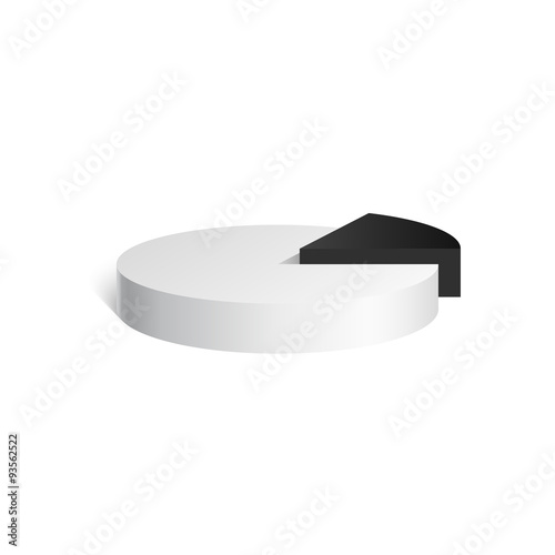 Black & white cylinder. Diagram. 3D geometric shape. mock up. Vector Illustration