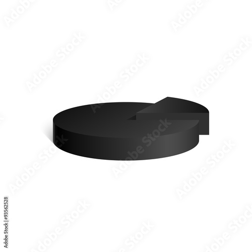 Black cylinder. Diagram. 3D geometric shape. mock up. Vector Illustration