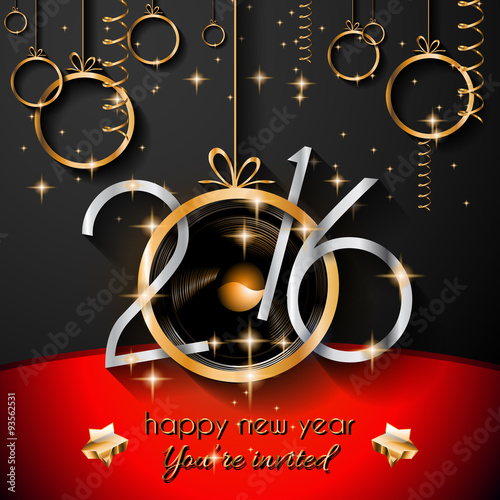 2016 Christmas and Happy New Year Party flyer