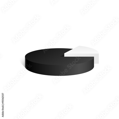 Black & white cylinder. Diagram. 3D geometric shape. mock up. Vector Illustration