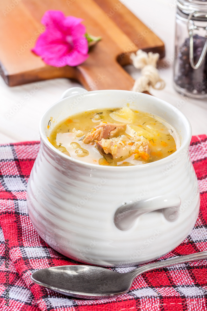Soup with buckwheat and vegetables. Soup with buckwheat and vegetables.