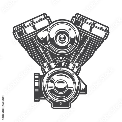 Illustration of motorcycle engine