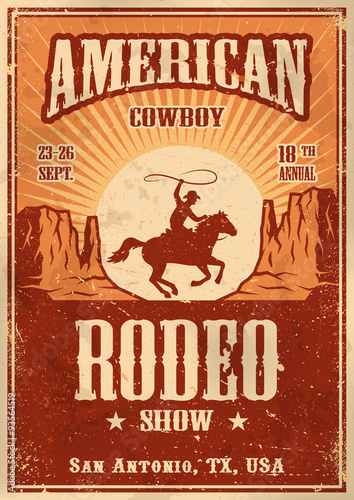 American cowboy rodeo poster photo