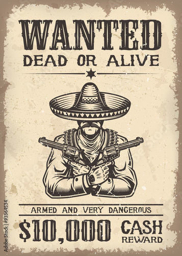 Vitage wild west wanted poster photo