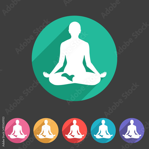 Yoga asana icon flat web sign symbol logo label