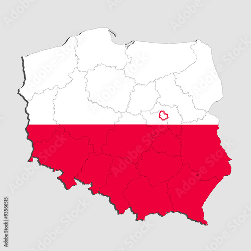 Karte von Polen in Landesfarben