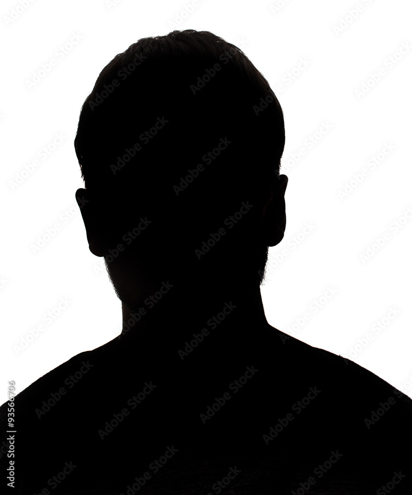 Hidden face in the shadow.male silhouette.