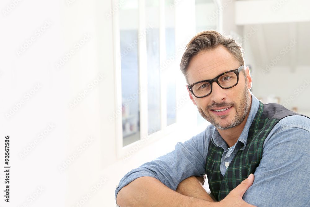 Portrait of confident handsome man with eyeglasses Portrait of confident handsome man with eyeglasses
