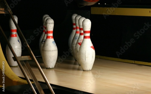 Close up view of the Bowling pins