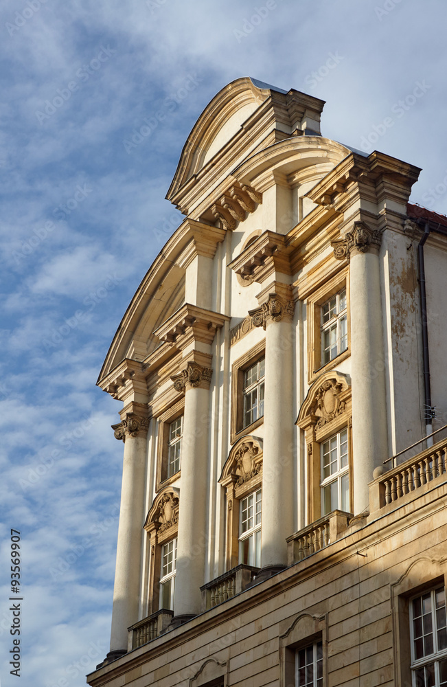The facade of the neo-Baroque  church in Poznan.