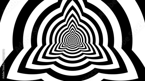 Concentric oncoming abstract symbol- optical, visual illusion