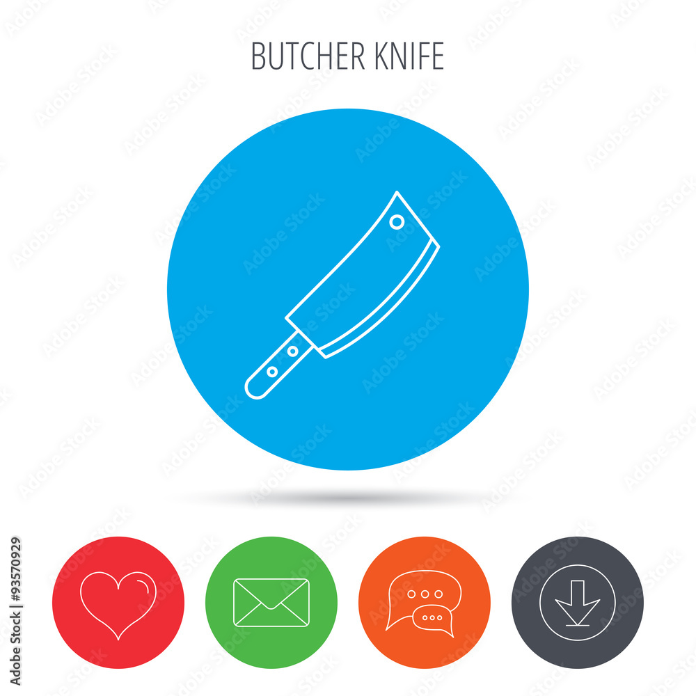 Butcher knife icon. Kitchen chef tool sign. Butcher knife icon. Kitchen chef tool sign.