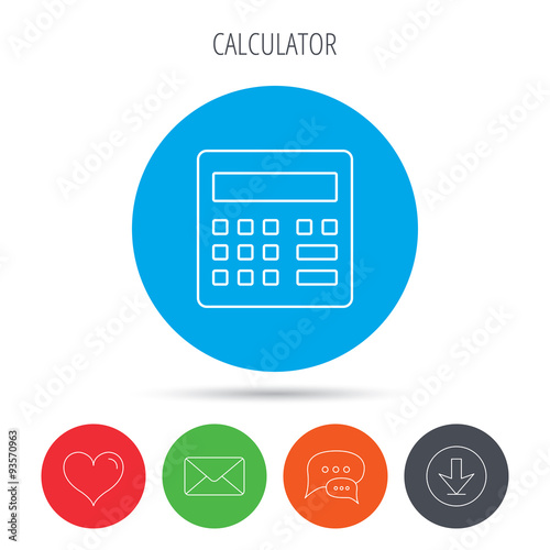 Calculator icon. Accounting sign.