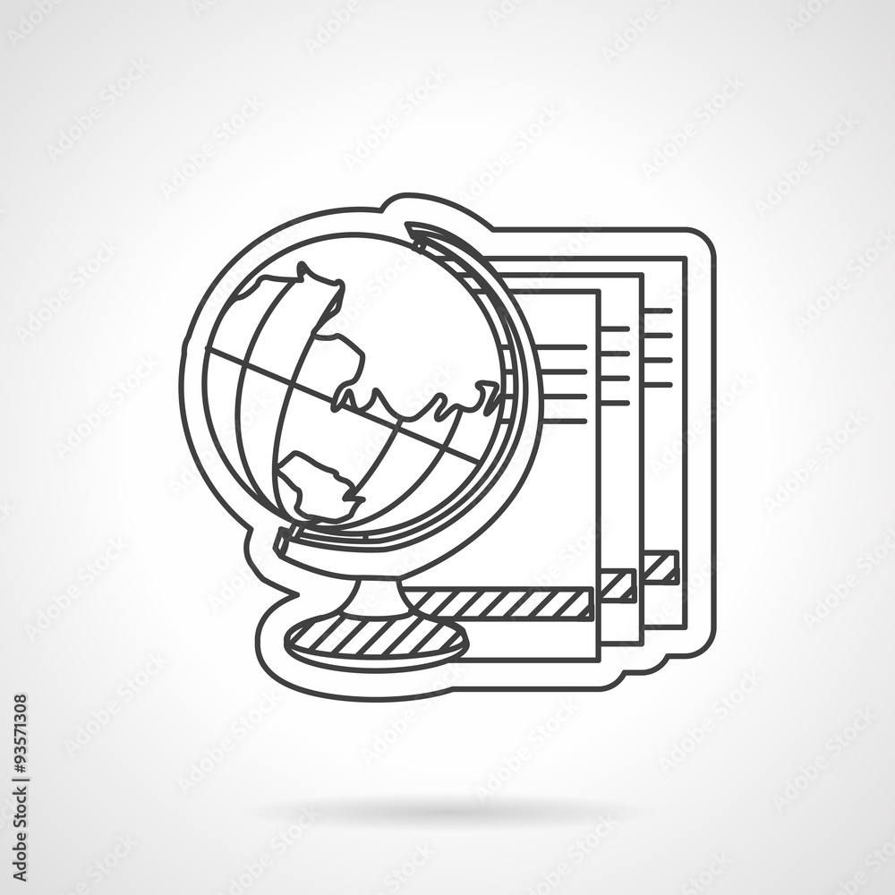 Geography lessons line vector icon