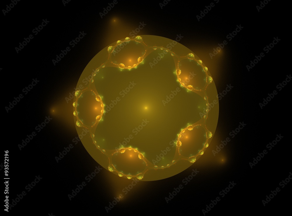 Fototapeta premium Abstract fractal patterns like yellow star