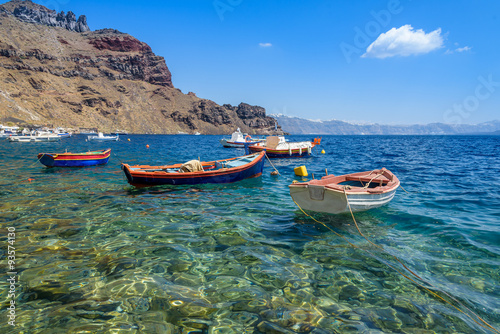 Traditional Greek fishing boats on Tirasia island, Greece photo