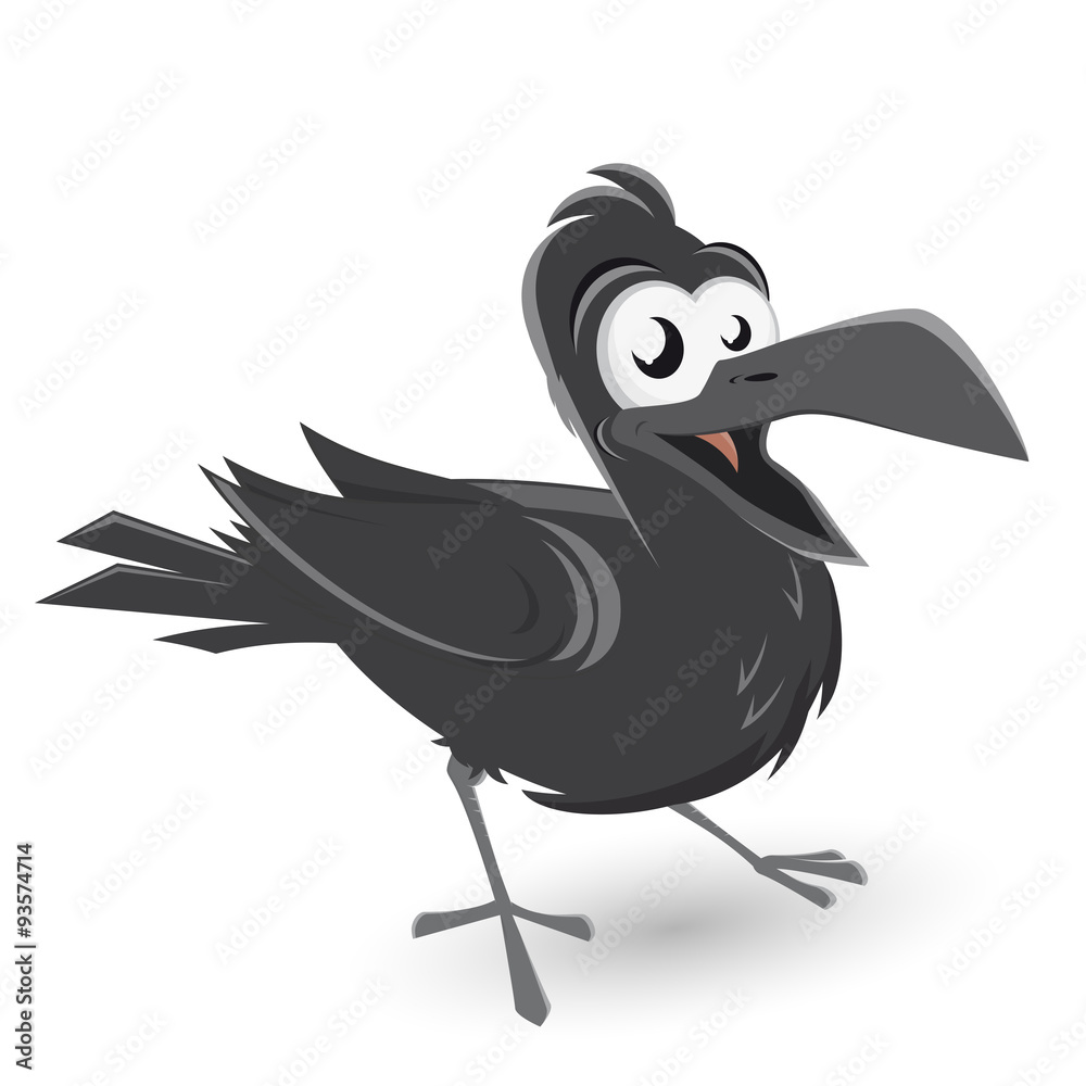 rabe krähe vogel lustig Adobe Stock