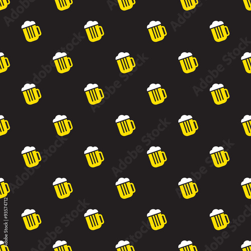 Simple bright beer mug seamless pattern