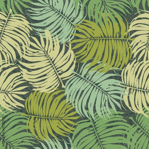 Floral Palm Leaf Seamless Pattern