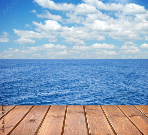  sea and wooden platform