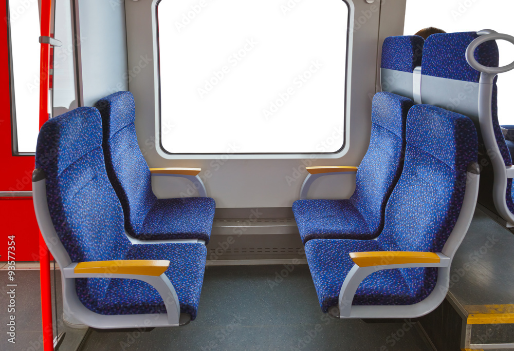 Fototapeta premium Interior of train and blank window