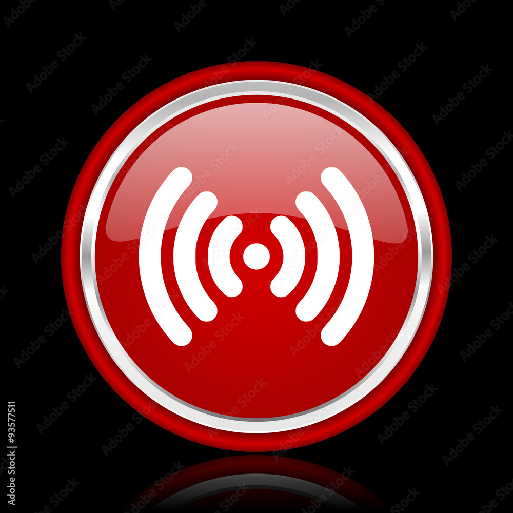 wifi red glossy cirle web icon on black bacground wifi red glossy cirle web icon on black bacground