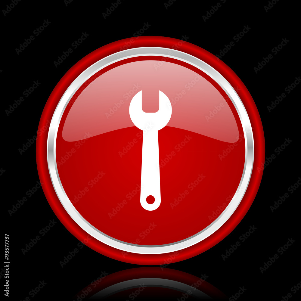 tool red glossy cirle web icon on black bacground tool red glossy cirle web icon on black bacground