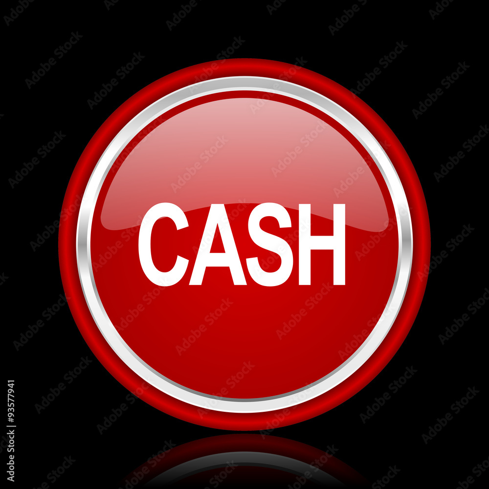 cash red glossy cirle web icon on black bacground cash red glossy cirle web icon on black bacground