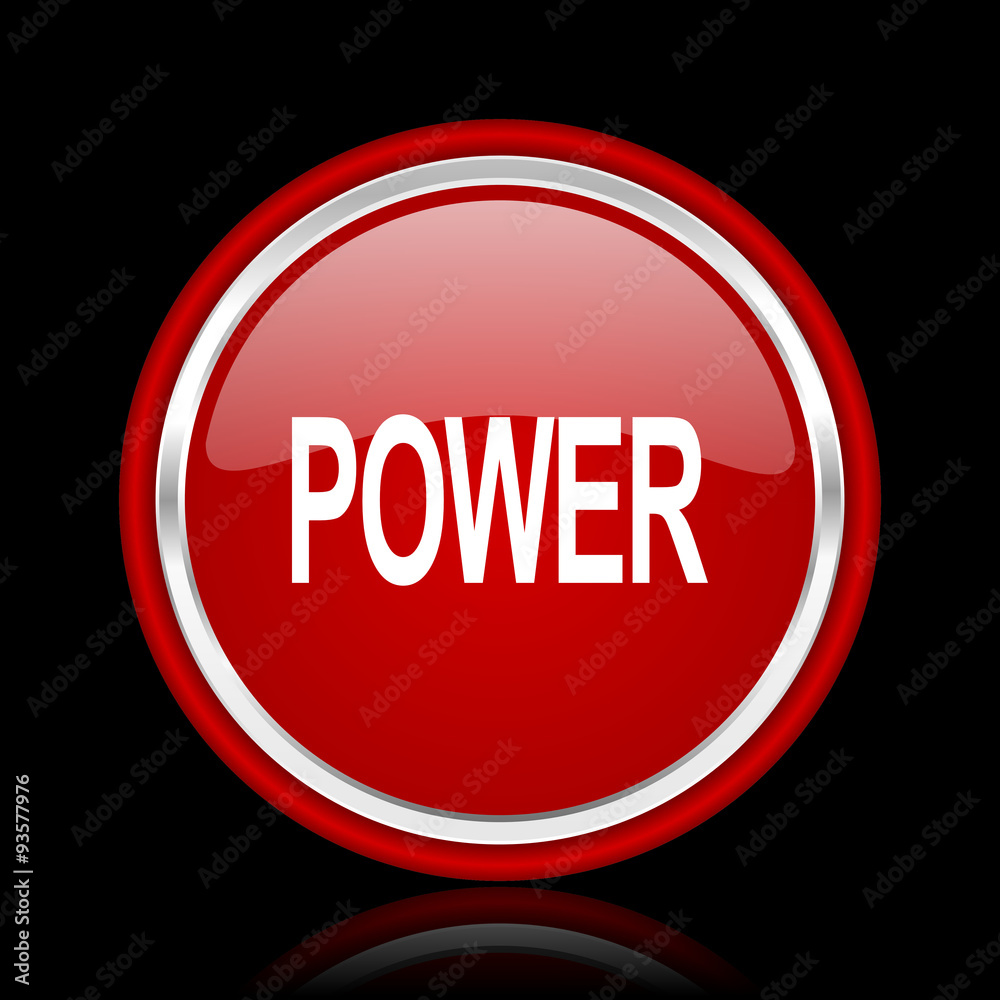 power red glossy cirle web icon on black bacground power red glossy cirle web icon on black bacground