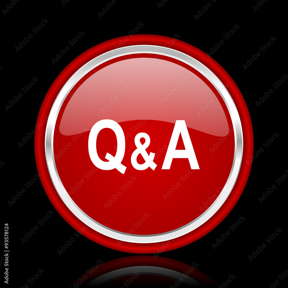 question answer red glossy cirle web icon on black bacground question answer red glossy cirle web icon on black bacground