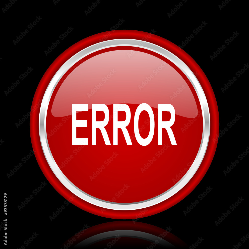 error red glossy cirle web icon on black bacground error red glossy cirle web icon on black bacground