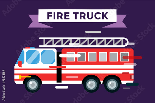 Wallpaper Mural Fire truck car isolated vector cartoon silhouette Torontodigital.ca