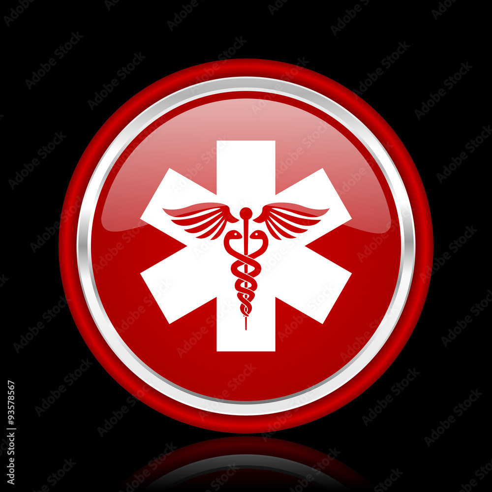 emergency red glossy cirle web icon on black bacground emergency red glossy cirle web icon on black bacground