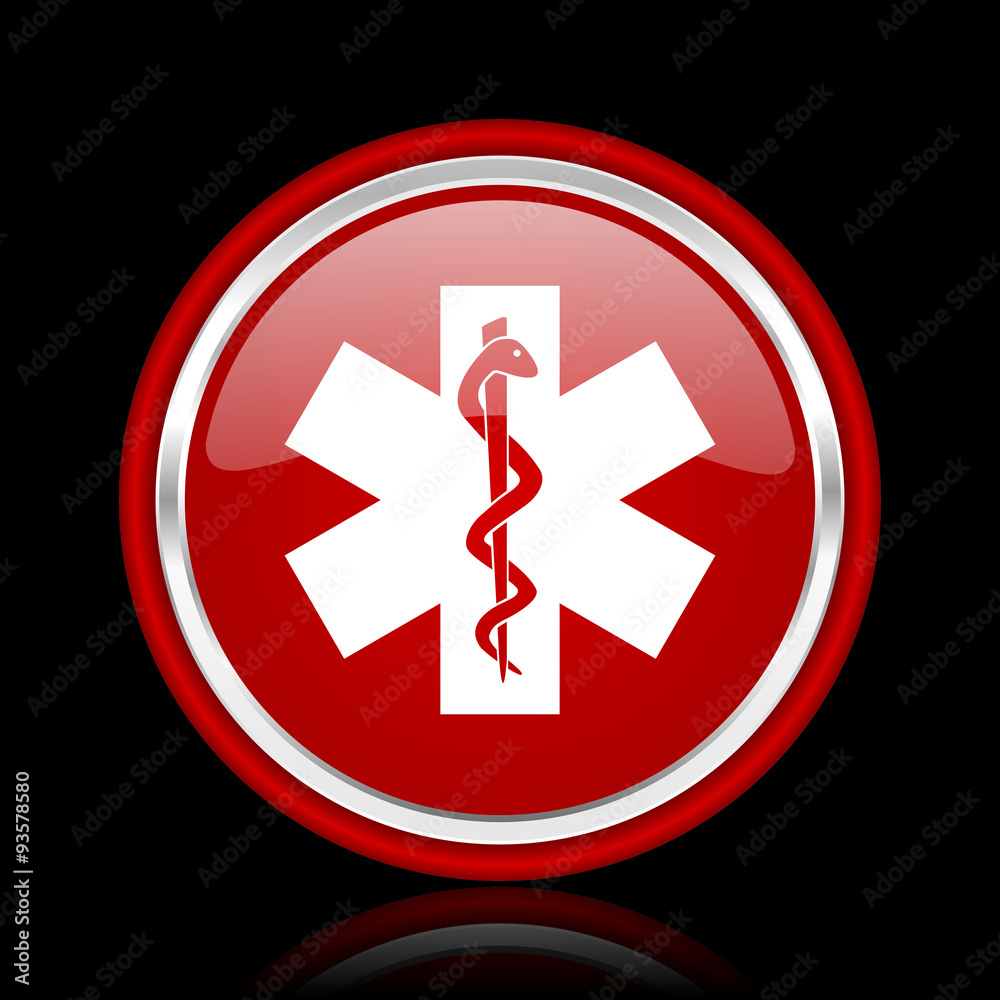 emergency red glossy cirle web icon on black bacground emergency red glossy cirle web icon on black bacground