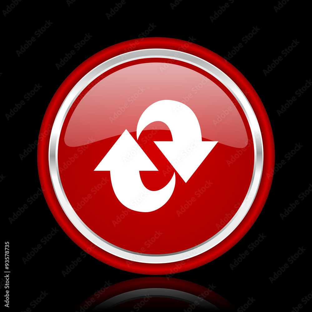 rotation red glossy cirle web icon on black bacground rotation red glossy cirle web icon on black bacground