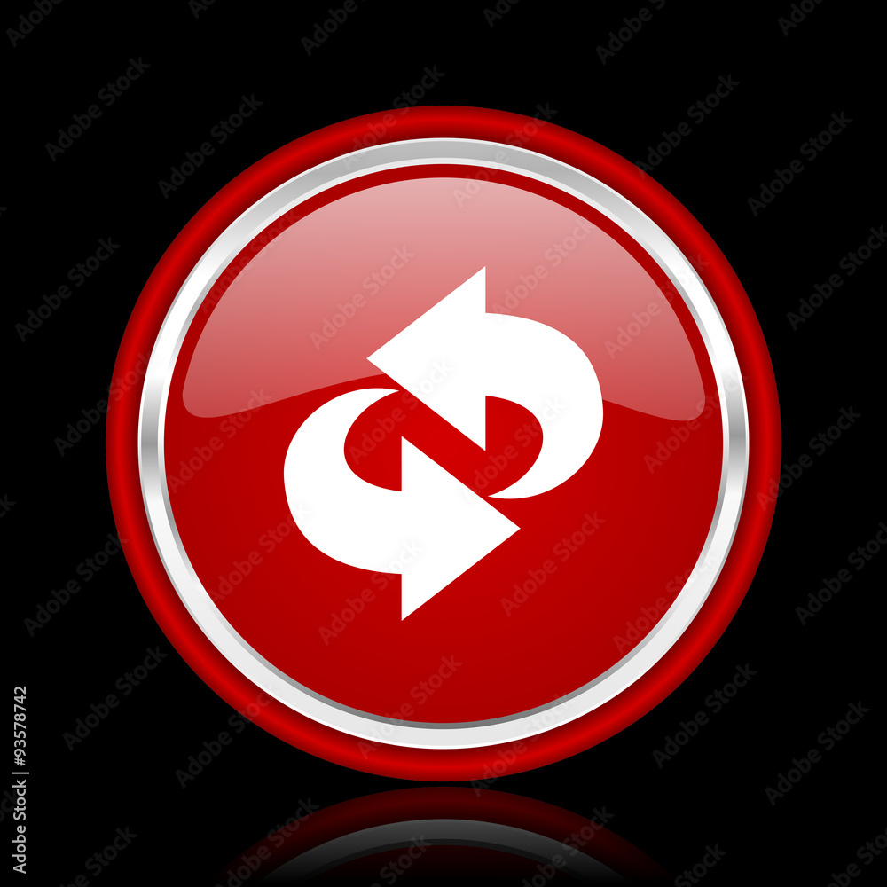 rotation red glossy cirle web icon on black bacground rotation red glossy cirle web icon on black bacground