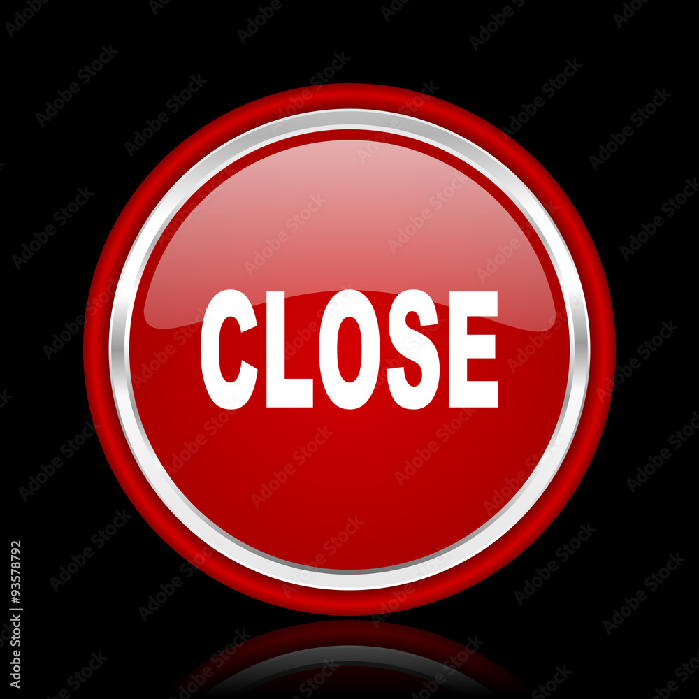 close red glossy cirle web icon on black bacground close red glossy cirle web icon on black bacground